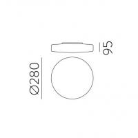 ACB P0969170OP Moon Lampada da soffitto Ø28cm IP44 vetro bianco led