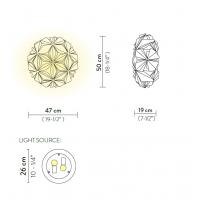 Slamp LAVCM00WHT La Vie Medium Lampada da soffitto/parete bianco 47cm 2xE27