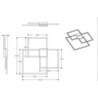 Trio Lighting 676240431 Hydra Lampada da soffitto 38W LED 4000K Bianco 3 quadri