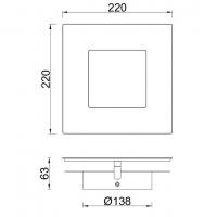 Mantra 8121 DALIA Lampada da parete LED 22cm quadrato corten oro