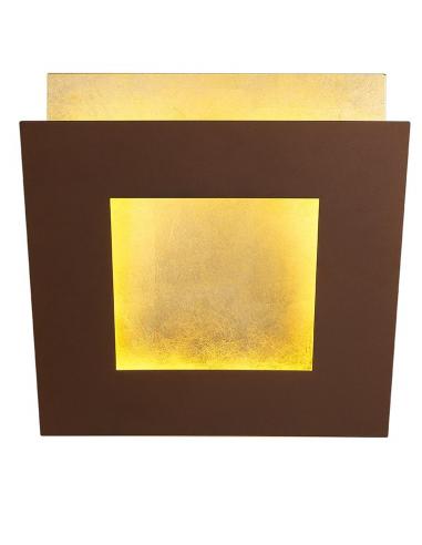 Mantra 8121 DALIA Lampada da parete LED 22cm quadrato corten oro