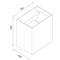 Mantra 7654 Davos XL Lampada da parete esterno 15x15cm LED 4000K Corten