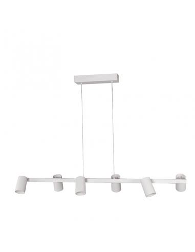 Mantra 8297 Sal Linear Pendant Lamp 6 Lights GU10 White