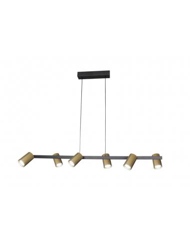 Mantra 8486 Sal Linear Pendant Lamp 6 Lights GU10 Black&Gold