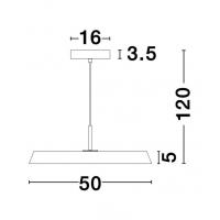Nova Luce 910622 VETRO Lampadario a sospensione LED integrato 41W Nero