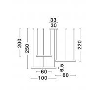 Nova Luce 9530216 Motif Pendant Lamp ø60-80-100cm LED CCT Dimmable White