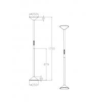Fabas 3786-10-104 Tratto Lampada da terra LED dimmerabile Rosso
