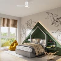 Mantra 9050 Nemo S Integrated LED Ceiling Fan 3 Blades Black and Wood