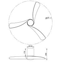 Mantra 9049 Nemo S Integrated LED Ceiling Fan 3 Blades White