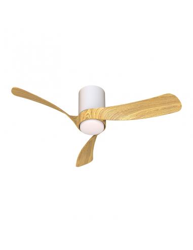 Mantra 9051 Nemo S Ventilatore da soffitto LED integrato 3 pale Bianco e Legno