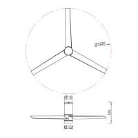 Mantra 9062 Up Down Ventilatore da soffitto LED integrato 3 pale Trasparenti