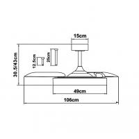 Mantra 9063 Niseko M Integrated LED Ceiling Fan 3 Blades Black