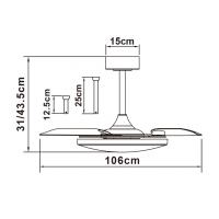 Mantra 9007 Slim Fan Integrated LED Ceiling Fan Wood Effect