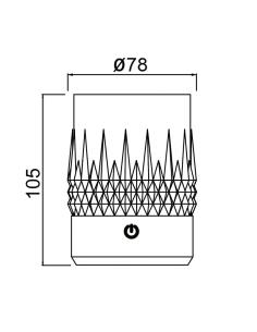 Mantra 9084 Lax Lampada da Tavolo 1W 3000K base nero nickel 2