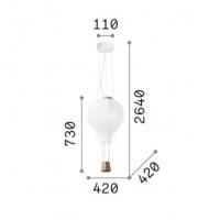 Ideal Lux 261195 Dream Big Lampada a sospensione Ø42cm E27 Vetro Bianco