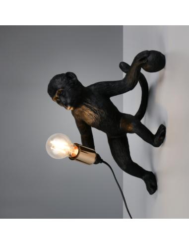 Trio Lighting R26541002 LOUY Lampada da parete 1xE27 Scimmietta Nera