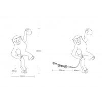 Trio Lighting R26541002 LOUY Monkey Wall Lamp 1×E27 Black