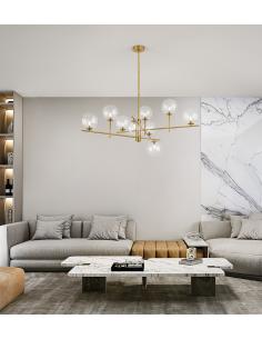 Perenz 8516 OB Pyrex 9-Light Ceiling Chandelier G9 Burnished Brass 2