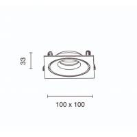 Ondaluce OTF0022B Gibò Square Recessed Spotlight GU10 Matt White