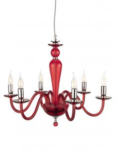 CICIRIELLO LP.PAGAN/6-RUB Paganini 6L Lampada a sospensione 6 luci vetro rubino