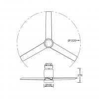 Mantra 9479 Ceramica - Ventilatore da soffitto LED 3 pale bianco ceramica-legno