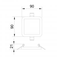 Mantra C0190 Saona Faretto da incasso LED 6W 4000K Bianco 9x9cm