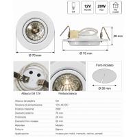Luce Più Recessed spotlight G4 12v 20W White