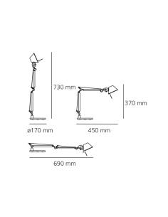 Artemide A011810 Tolomeo Micro Tavolo Halo Rosso Anodizzato 2