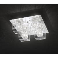 PLAFONIERA CROMO LUCIDO C/ VETRO TRASPARENTE 40x40cm