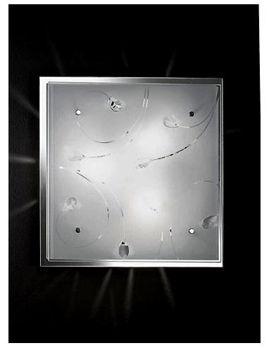 CEILING light IN GLASS WITH CRYSTALS 40x40cm