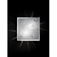 PLAFONIERA IN VETRO CON CRISTALLI 30x30cm