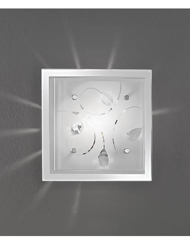 CEILING light IN GLASS WITH CRYSTALS 25x25cm