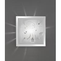 CEILING light IN GLASS WITH CRYSTALS 25x25cm