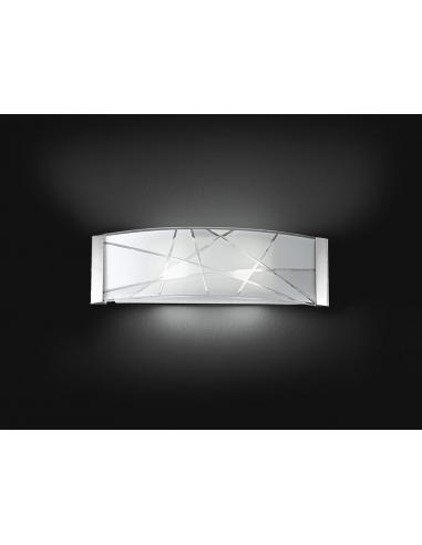 APPLIQUE METALLO C/VETRO DECORATO 33x16cm