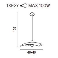 SOSPENSIONE IN VETRO BIANCO 40x40cm