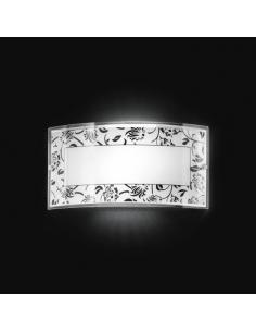 Wall SCONCE IN GLASS WITH BLACK DECORATION 33x17cm
