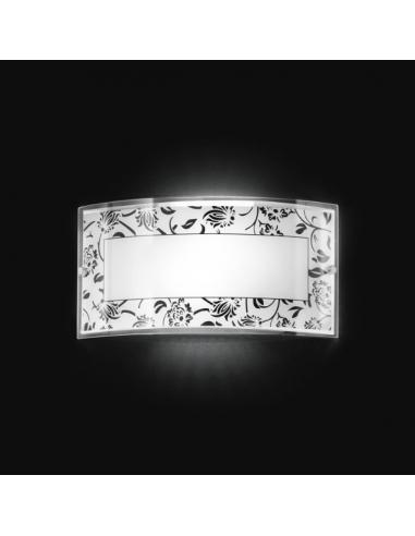 Wall SCONCE IN GLASS WITH BLACK DECORATION 33x17cm