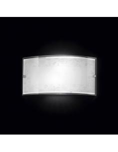 Wall SCONCE IN GLASS WITH WHITE DECORATION 33x17cm