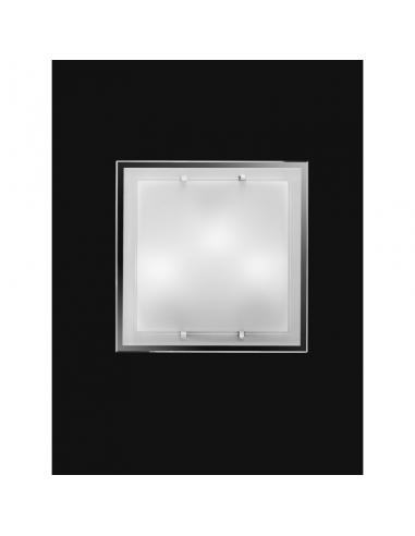 PLAFONIERA VETRO BIANCO 40x40cm