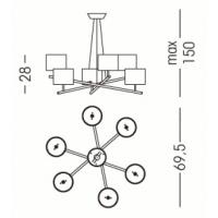 Line Light 7208 Shanghai Pendant Lamp 6 lights