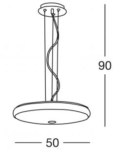 SUSPENSION POLISHED CHROME C/VETRI SATINATI 2XT5 32W+55W INCL. 2