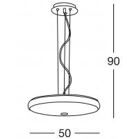 SUSPENSION POLISHED CHROME C/VETRI SATINATI 2XT5 32W+55W INCL.