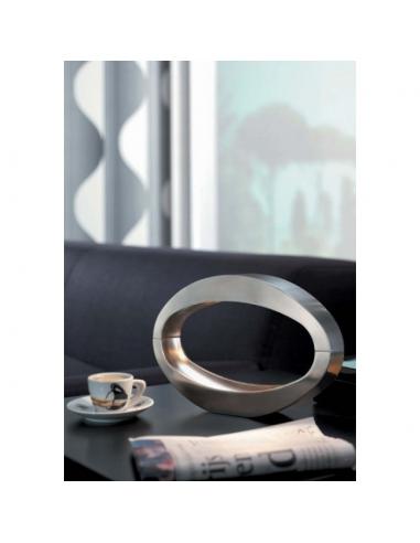 BERIO - Lampada tavolo - Metallo ovale alluminio spazzolato