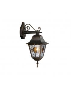Munchen - wall Lamp lantern down in frosted glass black antique