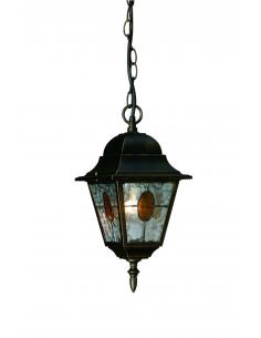 Munchen - Hanging lantern frosted glass black antique 1 x E27 60W (Bulb excl.)