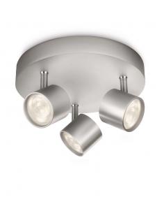 Star - LM ceiling Lamp 3 spot LED aluminium grey
