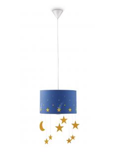 Maripo - Suspension lampshade blue with stars pendants
