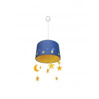 Maripo - Suspension lampshade blue with stars pendants