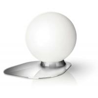Wonder - Lampada da tavolo base cromo palla vetro bianco satinato