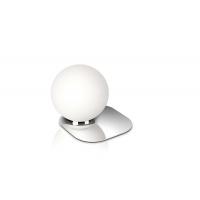 Wonder - Lampada da tavolo base cromo palla vetro bianco satinato